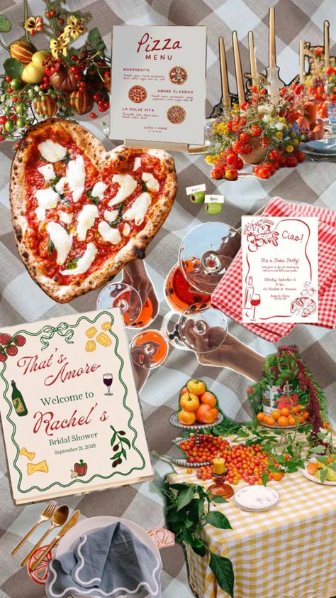 That’s amore! A love and pizza bridal shower, couples shower, or rehearsal dinner theme is perfect for the couple getting married in Italy! Rehearsal Dinner Inspiration, Rehearsal Dinner Themes, Couple Getting Married, Bridal Party Invitations, Married In Italy, Italian Party, Bridal Shower Inspo, Getting Married In Italy, Love Pizza