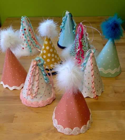 Party noggin's birthday hats. Party Hat Centerpieces, Playful Cheap Mini Hats For Birthdays, Cheap Fun Mini Hats For Party, Diy Mini Birthday Hat, Playful Mini Hats For Birthday, Diy Party Hat, Bday Hat, Bday Crafts, Mini Party Hats