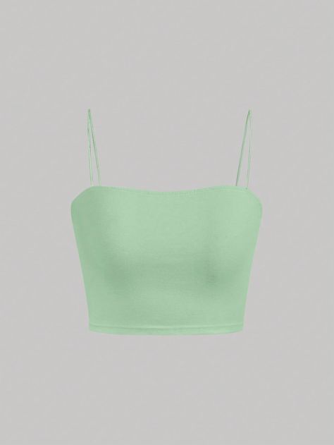 SHEIN MOD Solid Crop Cami TopI discovered amazing products on SHEIN.com, come check them out! Pattern Crop Top, Mint Green Tops, Crop Cami Top, Patterned Crop Top, Green Crop Top, Women Tank Tops, Cropped Cami, Cami Crop Top, Cami Tanks