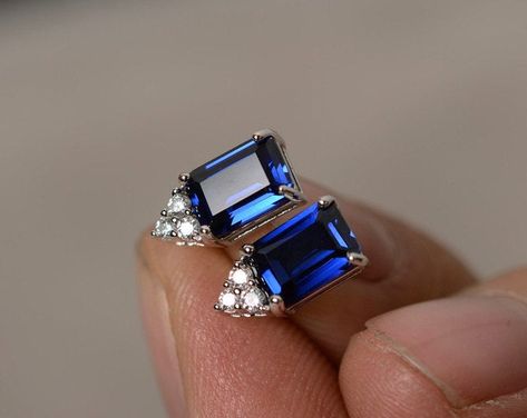 Blue Sapphire Earrings, Blue Sapphire Studs, Sapphire Earrings Studs, Peridot Earrings, Sapphire Studs, Sapphire Solitaire, Solitaire Earrings, Halo Earrings Studs, Blue Topaz Earrings