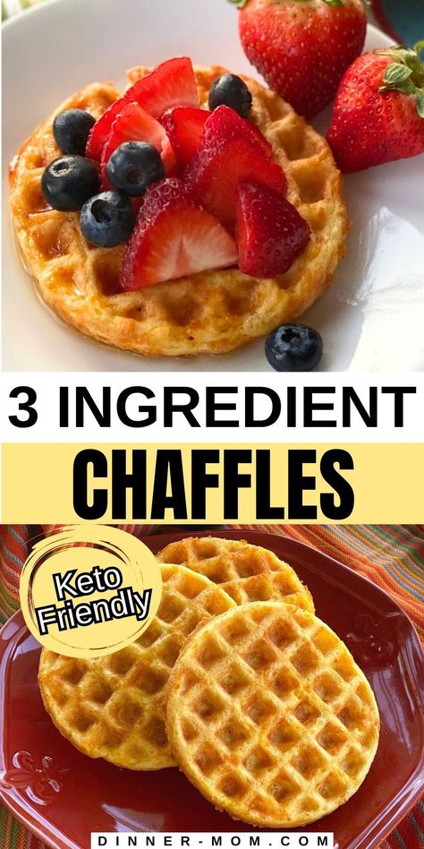 This easy Keto Chaffle Recipe with 3 healthy, whole food ingredients is ready in minutes! Tips to make perfect chaffles plus meal prep tips including how to freeze them. I know you'll get hooked on this healthy, low-carb craze, just like we did! They're great for breakfast!!! Chaffles Recipe Keto Easy With Almond Flour, Oatmeal Chaffle Recipe, Easy Chaffle Keto Recipe, Keto Breakfasts Easy, Quick And Easy Low Carb Breakfast, Chaffle Recipe Keto Easy With Almond Flour, 3 Ingredient Chaffle, Breakfast Chaffle Recipe Keto Easy, Cinnamon Chaffle Recipe Keto