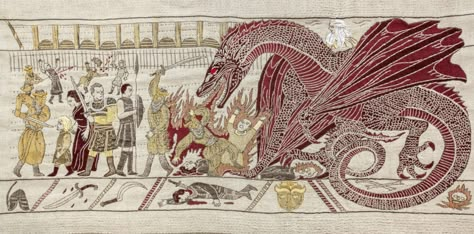 Bayeux Tapestry, Giant Games, Targaryen Art, Asoiaf Art, Gra O Tron, Game Of Thrones Art, Medieval Manuscript, Game Of Thrones Houses, Mother Of Dragons