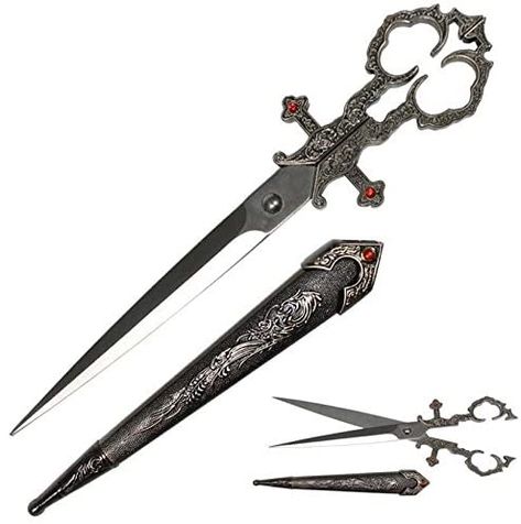 Fantasy Scissors, Ornate Knife, Fantasy Dagger, Medieval Gothic, Pretty Knives, Fantasy Props, E Dawn, Knife Art, Handmade Knives