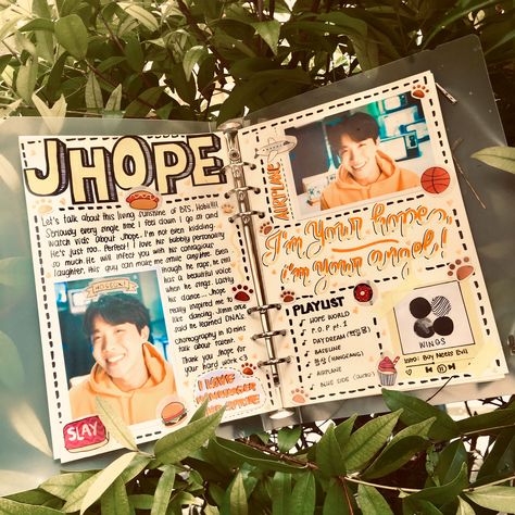 J Hope Journal Ideas, Jhope Journal, Bts Journal, Bts Christmas, Colorful Borders Design, Bullet Journal Cover Ideas, Kpop Diy, Kpop Journal, Bullet Journal Aesthetic