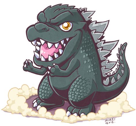 Just a little Godzilla drawing I made a few months ago. I was thinking about drawing some of the other monsters and making stickers of them. skreeeeeeonk. Godzilla © Toho art © me Chibi Godzilla, Godzilla Drawing, Chibi Maker, Godzilla Tattoo, Giant Monster Movies, Monster Board, Gamer Tattoos, Godzilla Wallpaper, Kaiju Monsters