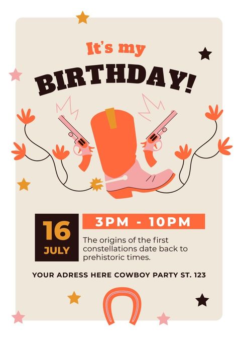 Stampede Party, Cowboy Birthday Party Invitations, Cowboy Party Invitations, Cowboy Invitations Birthday, Cowboy Invitations, Cowboy Birthday Party, Cowboy Birthday, Birthday Party Invitation Templates, Cowboy Party