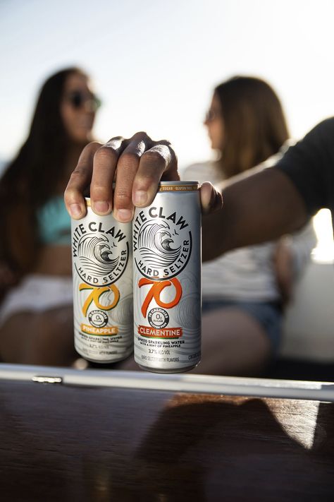 White Claw Is Releasing A New 70-Calorie Hard Seltzer That Comes In Pineapple And Clementine FlavorsDelish Canned Cocktail Photography, Seltzer Photography, Popular Alcoholic Drinks, Hard Drinks, Paleo Diet Food List, Spiked Seltzer, Beverage Photography, Party Drinks Alcohol, Beer Photography