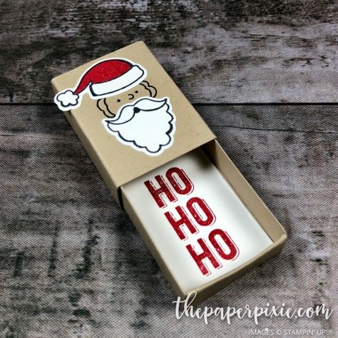 Santa's Suit Mini Matchbox Card - The Paper Pixie Christmas Fayre Ideas, Homemade Gift Boxes, The Paper Pixie, Paper Pixie, Pop Up Christmas Cards, Matchbox Crafts, Christmas Mail, Matchbox Art, Diy Friendship Bracelets Patterns