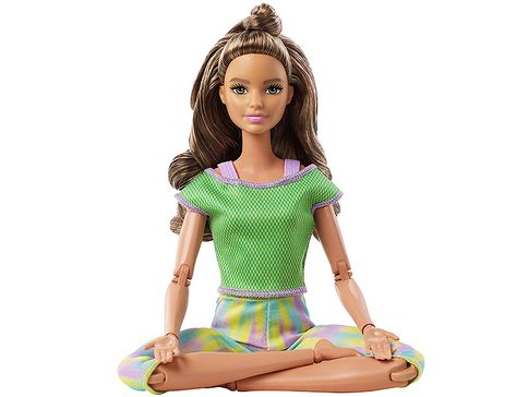 Barbie Made to Move 2021 yoga brunette doll Yoga Dolls, Yoga Outfit, Highlights Kids, Barbie Style, Made To Move Barbie, Girl Hair Colors, Barbie Sets, Hair Wear, Barbie Toys