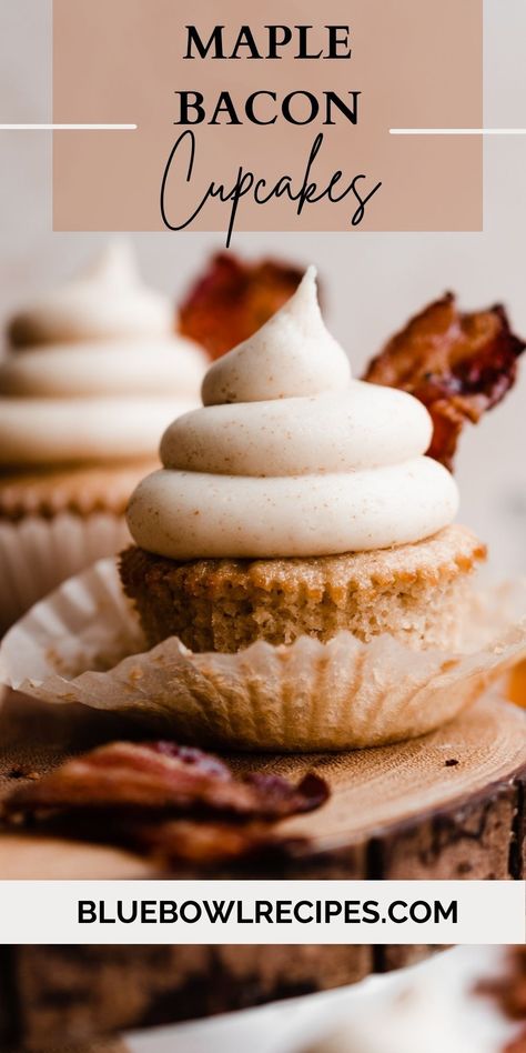 Maple Frosting Cupcakes, Maple Syrup And Bacon Cupcakes, Maple Bacon Frosting Recipe, Maple Syrup Cupcakes, Frosting Recipes Flavored, Call Cupcake Flavors, Maple Bacon Cupcakes Recipe, Maple Bacon Cupcakes Cake Mix Recipe, Maple Bacon Butter