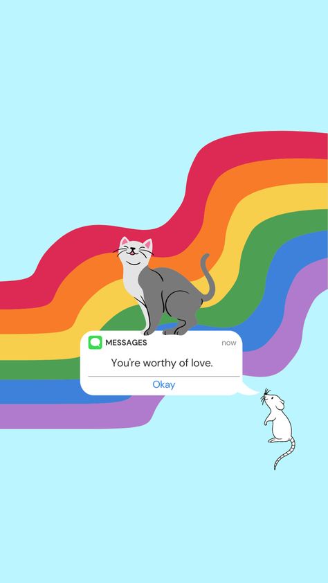 worthy of love background lgbtq cat, rat, made with canva Pride Cat Wallpaper, Lgbtq Phone Wallpaper, Rat Backgrounds, Lgbtq Background, Lgbtq Wallpaper, Love Background, Worthy Of Love, Love Backgrounds