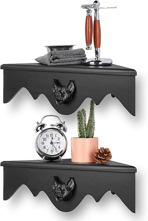 Corner Shelf Decor, Gothic Shelf, Floating Corner Shelf, Wall Mounted Storage Shelves, Home Decor For Bedroom, Flying Bat, Floating Corner Shelves, Wall Mounted Storage, Shelf Wood