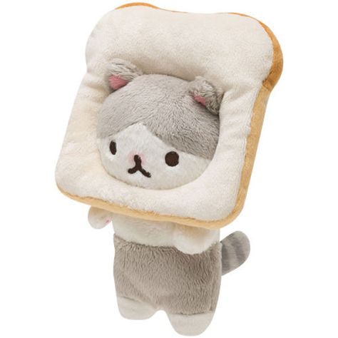 San-X bread cat plush ~kawaii! Stuffed Animal, Bread, White