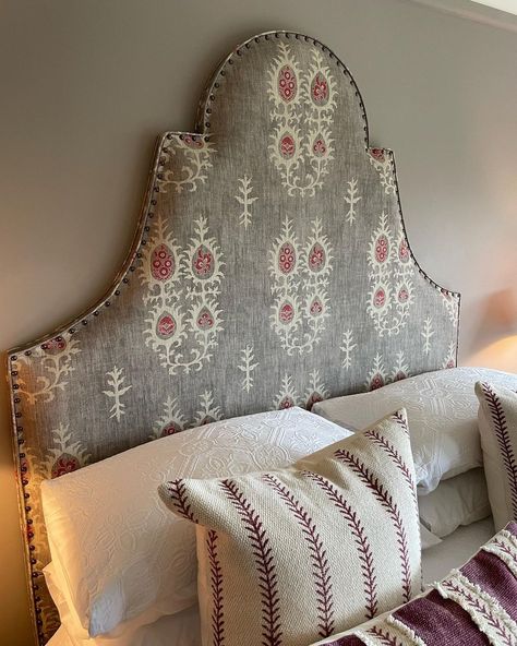 Stylish headboard in Lewis & Wood fabric #headboard #handmade #bespoke #upholstery #lewisandwood #interiordesign #design | Instagram Lewis And Wood, Bespoke Headboards, Fabric Headboard, Interiors Art, Bespoke Lighting, Cottage Bedroom, Bedroom Style, Furniture Redo, October 1