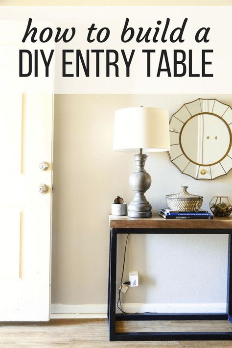 A quick and simple tutorial for how to build a DIY console table for your entryway. This modern table is gorgeous and easy to build! Diy Entry Table, Diy Console, Entry Table Decor, Diy Console Table, Revamp Furniture, Entry Tables, Funky Home Decor, Diy Furniture Easy, Diy Renovation