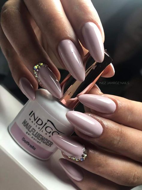 Indigo Nails Colour, Almond Nails Trendy, Nail Paint Shades, Shellac Colors, Nails Autumn, Pink Gel Nails, Indigo Nails, Polygel Nails, Uv Gel Nail Polish