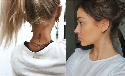 Les tatouages au cou pour les femmes ont généralement tendance à être simples et délicats. Voilà tout ce que vous devez savoir avant d'oser. Petit Tattoo, Ear Tattoo, Behind Ear Tattoo, Tattoos