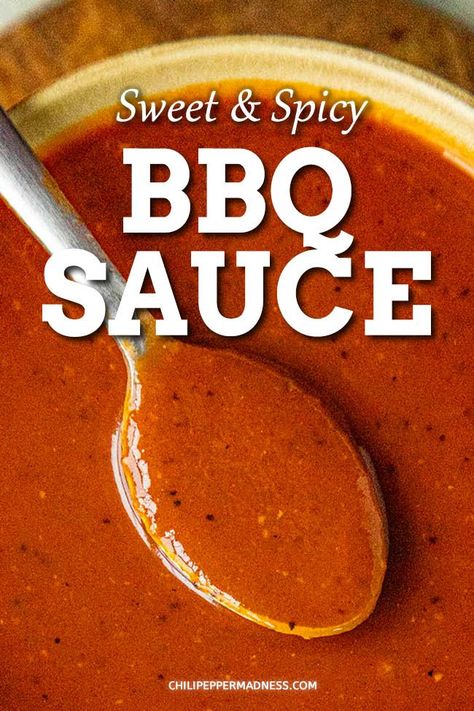 Sweet And Spicy Bbq Sauce Recipe, Easy Homemade Bbq Sauce, Spicy Bbq Sauce, Easy Bbq Sauce, Mexican Mole, Bbq Sauce Homemade Easy, Honey Barbecue Sauce, Homemade Bbq Sauce Recipe, Homemade Hot Sauce