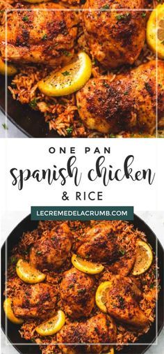 Spanish Chicken And Rice, Spanish Chicken Recipes, Spanish Chicken, Rice Recipes For Dinner, Meal Prep Plans, Easy One Pot Meals, Spanish Recipes, Pan Meals, Chicken And Rice