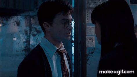 Cho And Harry Kiss, Harry And Draco Kiss, Drarry Gif, Cho And Harry, Harry And Ginny Kiss, Harry Potter Kiss, Katie Leung, Kiss Gif, Harry And Ginny