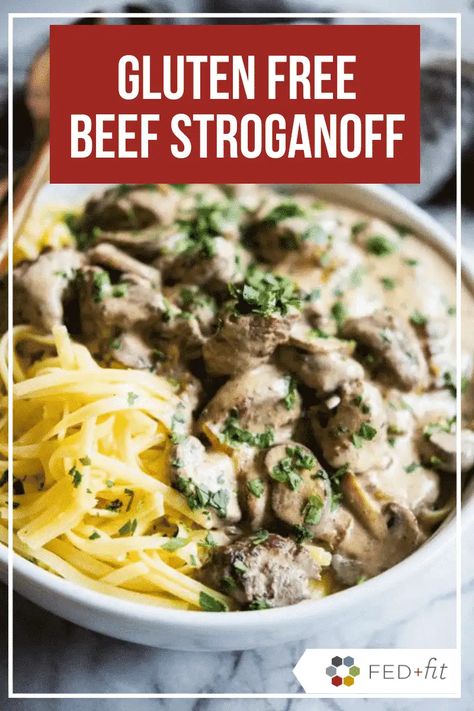 With noodles, tender beef, and a creamy and flavorful sauce this gluten free beef stroganoff is quintessential comfort food that's ready in just 30 minutes! #glutenfree #easy Gluten Free Beef Stroganoff, Gluten Free Main Dishes, Stroganoff Recipe, Gluten Free Living, Gluten Free Recipes For Dinner, Tender Beef, Gluten Free Dinner, Gluten Free Recipes Easy, Beef Stroganoff