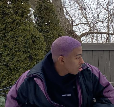 nathan on Twitter: "💜… " Men Purple Hair, Shaved Head Designs, Short Purple Hair, Dyed Hair Men, Shaved Hair Designs, Buzzed Hair, Lilac Hair, Men Hair Color, Black Men Hairstyles