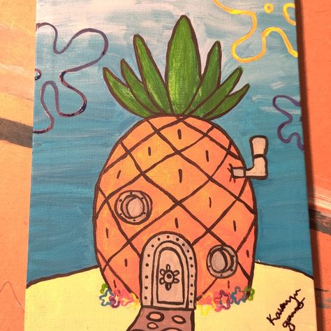 Pineapple House, Spongebob Squarepants, Pineapple, Coasters, Drawings, Art