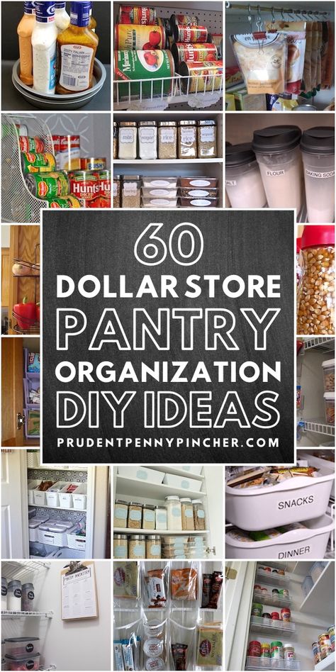 Organize your pantry for less with these dollar store DIY pantry organization ideas. These organizing ideas are perfect for small pantries to help you maximize your space. There are cheap pantry organization and storage ideas for cans, jars, spices, snacks and much more! Cheap Pantry Organization, Diy Pantry Organization Ideas, Pantry Organization Dollar Store, Canned Good Storage, Dollar Store Bins, Diy Pantry Organization, Spice Organization Drawer, Organize Your Pantry, Pantry Organization Ideas