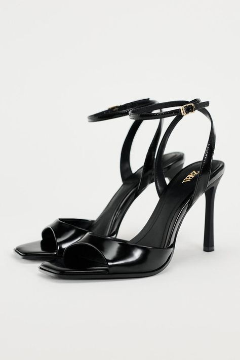 Glamourous Heels, Hak Tinggi, Zara Heels, Professional Shoes, Bridesmaid Shoes, Leather High Heels, Patent Leather Heels, Zara Shoes, Slingback Sandal