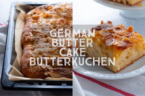 The best German Butter Cake (Butterkuchen) - Days of Jay German Butter Cake, German Bee Sting Cake, Sweet Yeast Dough, German Cakes Recipes, Bee Sting Cake, German Baking, Custard Cream, Yeast Dough, Almond Biscotti