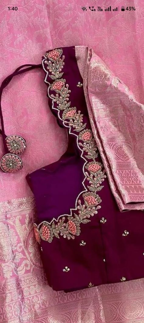 Muggum Work Blouse Designs Bridal Simple, Trendy Aari Blouse Designs, Blouse Hand Models Latest, Designer Saree Blouse Patterns Latest, Simple Maggam Blouse Designs, Threadwork Blouse Designs, Simple Maggam Work Blouses Latest, Bridal Blouse Designs Simple, Simple Maggam Work Blouses