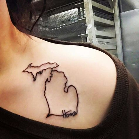 Michigan home tattoo Michigan Tattoos For Women, Michigan Tattoo Ideas, Michigan Tattoo, Wolverine Tattoo, Michigan Tattoos, Changing Aesthetic, Tat Inspiration, Tattooed Woman, Michigan Art