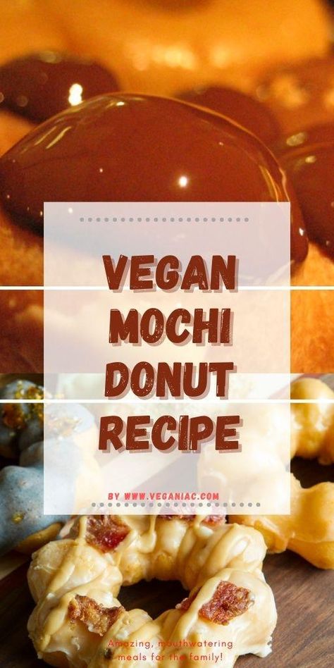 Vegan Mochi Recipe, Mochi Donut Recipe, Vegan Mochi, Mochi Donuts Recipe, Lamingtons Recipe, Mochi Donut, Ganache Recipe, Donut Recipe, Vegan Sausage