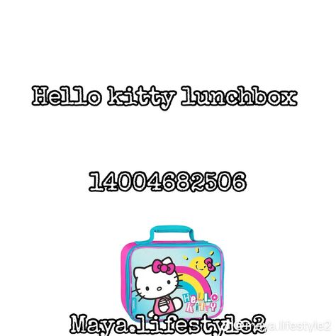 Club Roblox Image Id Codes Ipad, Bloxburg Lunch Box Codes, Hello Kitty Decals Bloxburg, Bloxburg Daycare, Big Mansion, Hello Kitty Lunch Bag, Roblox Images, Roblox Accessories, Baby Decals