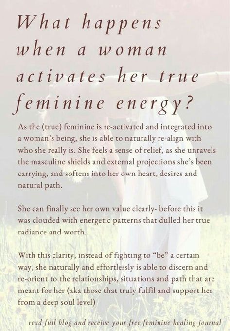 Balancing Feminine Energy, Feminine Energy Spirituality, Awaken Feminine Energy, Womb Healing For Women Affirmations, Healing The Divine Feminine, Divine Feminine Definition, Practicing Femininity, Activating Feminine Energy, Feminine Energy Journaling