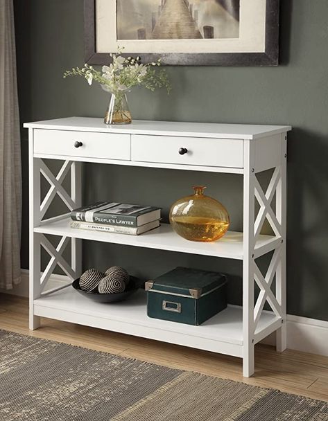 Entry Table With Drawers, White Entryway Table, Sofa Table With Drawers, Minimalist Side Table, Long Sofa Table, Console Furniture, Console Table With Drawers, Side Table Decor, Table Shelf