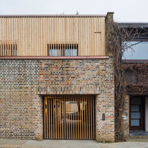 Brick And Wood Architecture, Brick And Wood House, Kensal Rise, Uk Architecture, Student Residence, Residential Architecture Apartment, Wood Facade, Brick Cladding, Mews House