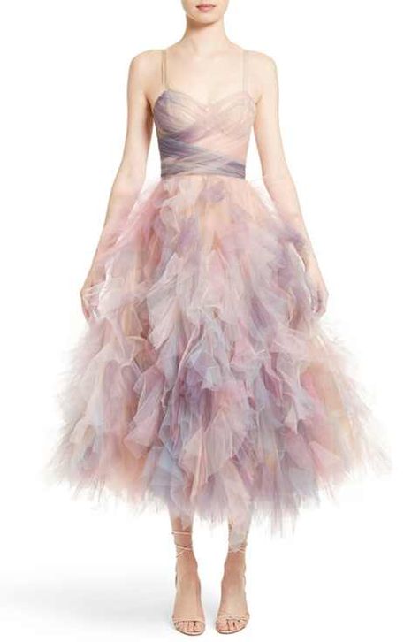 Marchesa Watercolor Tulle Dress Tulle Ruffles, Ballerina Dress, Marchesa, Looks Vintage, Fancy Dresses, Tulle Dress, Nordstrom Dresses, Featuring Dress, Dream Dress