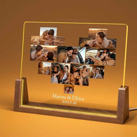 PRICES MAY VARY. Personalized Plaque: Custom picture frames, acrylic plaque led light makes the perfect gift for your girlfriend,boyfriend. Personalize it with precious photos. Valentines day gifts for her him, Giving an unforgettable gift today. Customized Gifts: 5mm thick acrylic glass for durability preventing scratches and damage. The base is made of solid walnut wood for more stable support of the plaque, not easily tipping over. Featuring a U-shaped design, size fits perfectly, providing c Best Gift For Anniversary For Him, Cute Gifts For Your Boyfriend On Christmas, Girlfriend Ideas Gift, Custom Gifts For Him, Personalized Gifts For Girlfriend, Coming Home Gifts For Boyfriend, Meaningful Engagement Gifts, Engagement Gift Ideas For Him, Girlfriend Anniversary Gifts Ideas