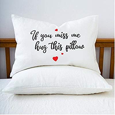 Amazon.com: Funny Gifts - Best Friend Gifts - Bedroom Decor - If you miss me hug this Pillow - Long Distance Relationship Gifts - White Pillow Cover - Decorative Pillow Covers - Single Pillow Case: Home & Kitchen Burlap Wall Art, Cuddle Pillow, You Miss Me, Distance Relationship Gifts, Miss You Gifts, Long Distance Relationship Gifts, Personalized Pillow Cases, Pattern Quotes, Printing On Burlap