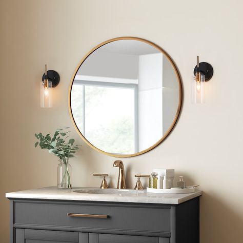 Bathroom Vanity Lights, Black And Gold Bathroom, Modern Vanity Lighting, Vanity Light Bar, Sconces Bathroom, Light Fixtures Bathroom Vanity, Contemporary Wall Sconces, Contemporary Vanity, Vanity Light Fixtures