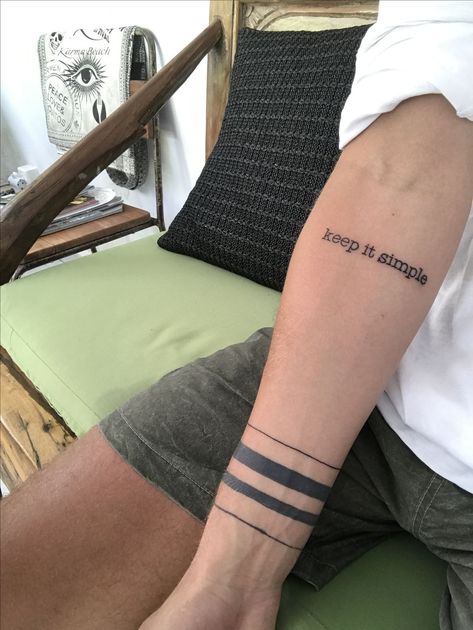 Tatoos Men Arm Small Simple, Small Text Tattoo Men, Keep It Simple Tattoo, Tattoo Text Ideas Men, Simple Text Tattoo, Phrase Tattoo, Simple Tattoo Fonts, Font Tato, Left Arm Tattoos