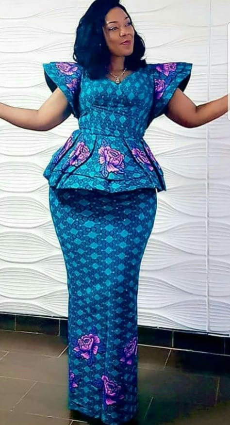 Water Woman, Ankara Skirt And Blouse, Long African Dresses, Best African Dresses, African Fashion Skirts, African Dresses Modern, Afrikaanse Mode, African Wear Dresses, African Fashion Ankara