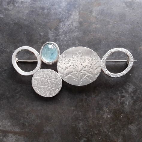 Pmc Jewelry, Byzantine Jewelry, Handmade Silver Jewellery, Metal Clay Jewelry, Dusty Miller, Sterling Silver Brooch, Silver Jewelry Handmade, Silver Brooch, Contemporary Jewellery