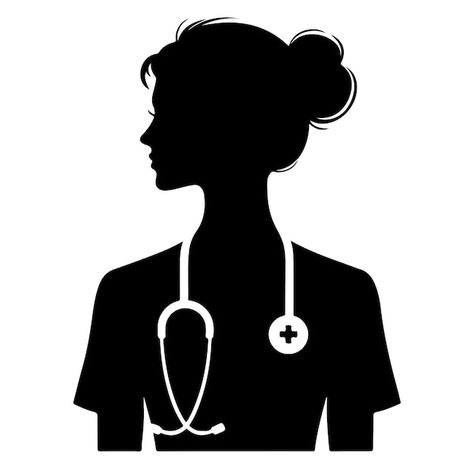 Nursing Illustration, Doctor Drawing Easy, Doctor Silhouette, Nurse Vector, Doctor Illustration, Female Nurse, Doctors Day, Silhouette Illustration, Female Doctor