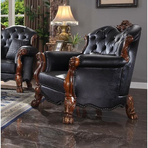 Elegant Chairs For Living Room, Oversized Leather Chair, Rustic Room Ideas, Luxury Armchair, Whiskey Room, Tufted Armchair, Faux Leather Sofa, New Sofa, Tufted Arm Chair