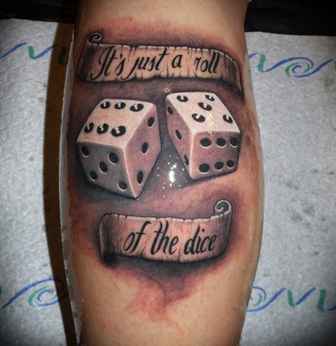 Dice With Wings Tattoo, Roll The Dice Tattoo, Rolling Dice Tattoo, Dice Tattoo Men, Gamble Tattoo Design, Dice Tattoo Design, Gambling Tattoos, Poker Tattoo, Wing Tattoo Men