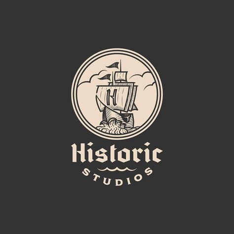 Main logo for the film production company Historic Studios. • Typeface credit Bh Logo, Historical Logo, History Logo, Film Production Company, Typeface Logo, Cotton House, Film Production, Production Company, Historical Society