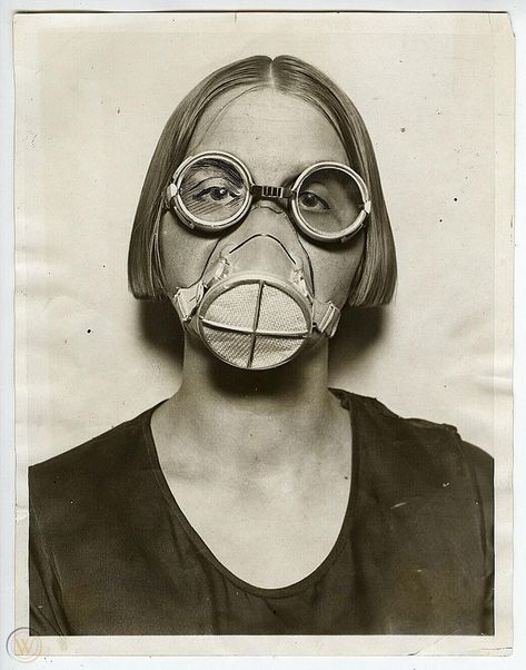 VINTAGE 1923 Woman Models Gas Mask Striking Modernist Portrait Press Photo | #1834716433 Gas Mask Woman, White Gas Mask, Vintage Gas Mask, German Gas Mask, Soviet Gas Mask, Ww1 Gas Mask, Half Mask, Drinking Buddies, Gas Mask