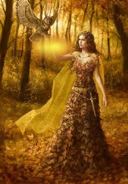 Archetype:Autumn Deity | Superpower Wiki | Fandom Autumn Fairy, Elves And Fairies, Cersei Lannister, Nature Spirits, Colour Blocking, Fantasy Paintings, Fairy Costume, Autumn Forest, Fairy Art